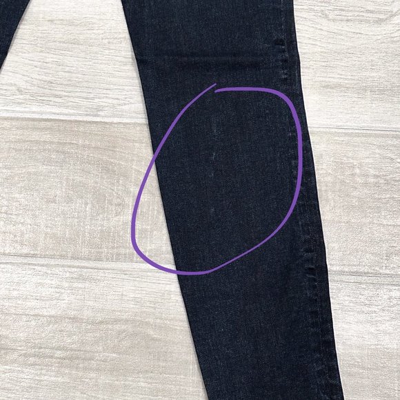 Frame Le High Mid-Rise Skinny Jeans in Harvard Dark Wash Denim Women's Size 26 - Picture 10 of 11